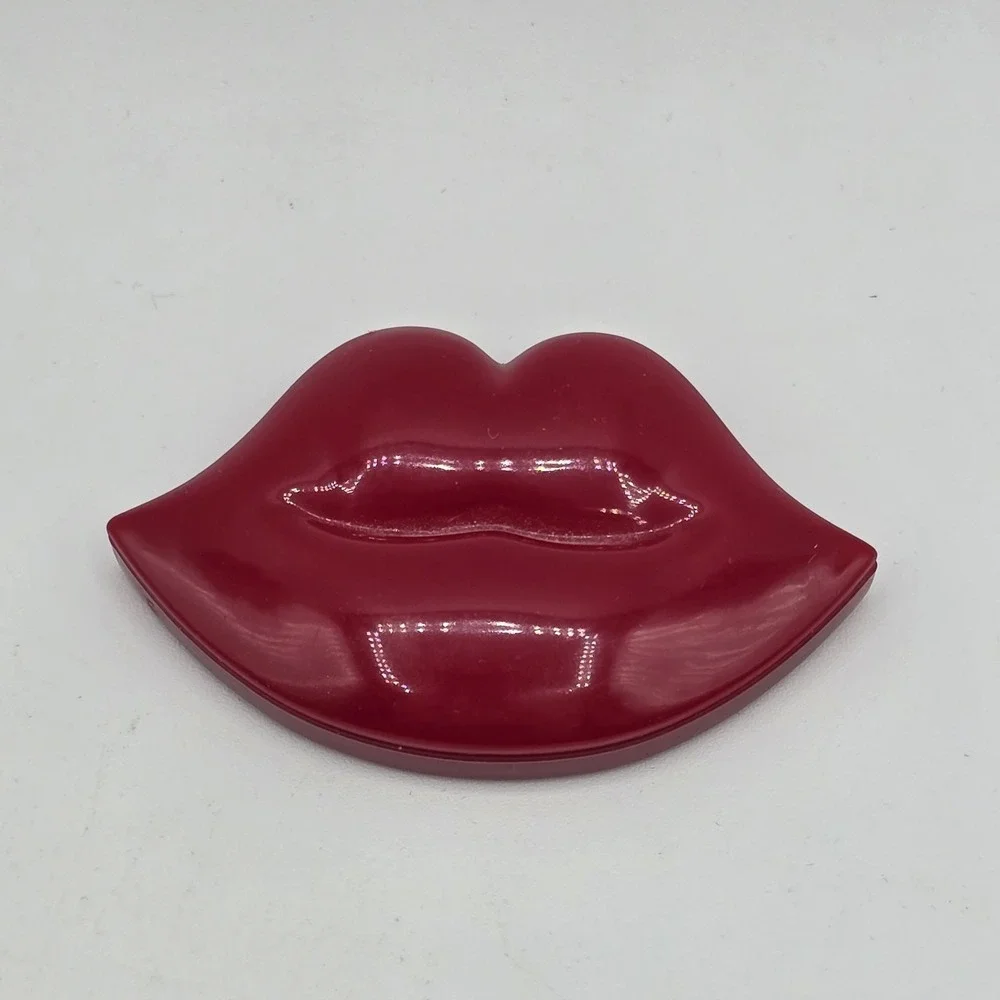 Vtg Lip Shaped Compact Pocket‎ Mirror By Blistex